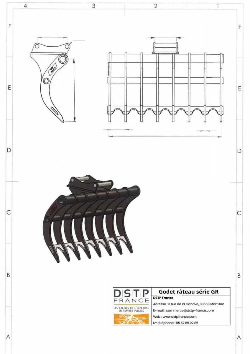 Vente de godet pour tractopelle ou mini-pelle Poitiers Vienne
