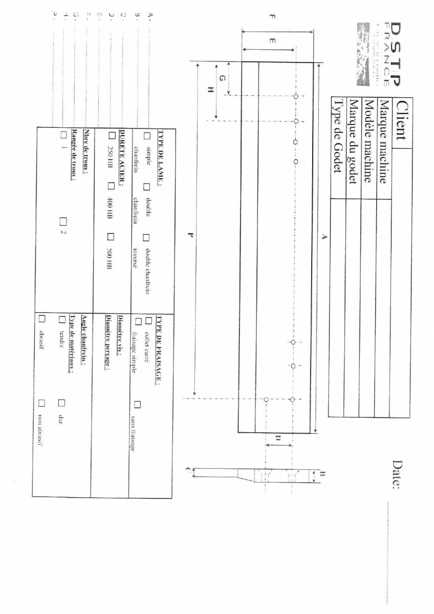 Achat lame de godet Poitiers Vienne