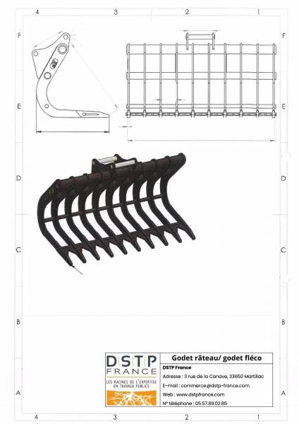 Godet râteau/fléco résistant pour dessouchage sur terrain abrasif en Gironde
