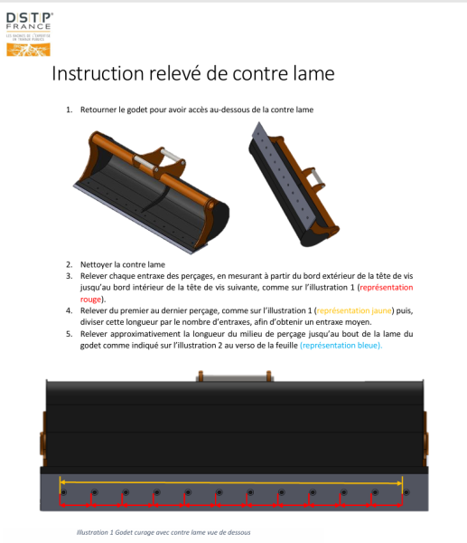 Comment effectuer un bon relevé de mesures sur une lame de godet de pelle en Gironde